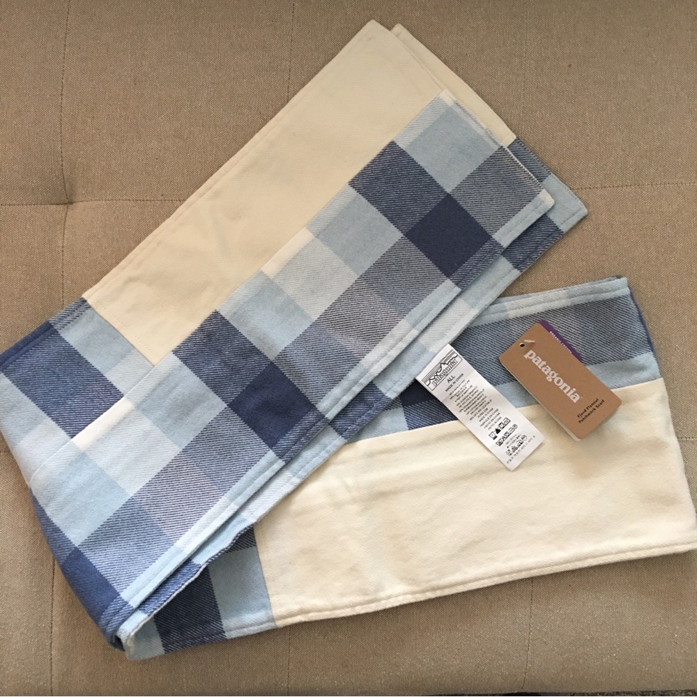 Patagonia Fjord Flannel Patchwork Organic Cotton Winter Scarf